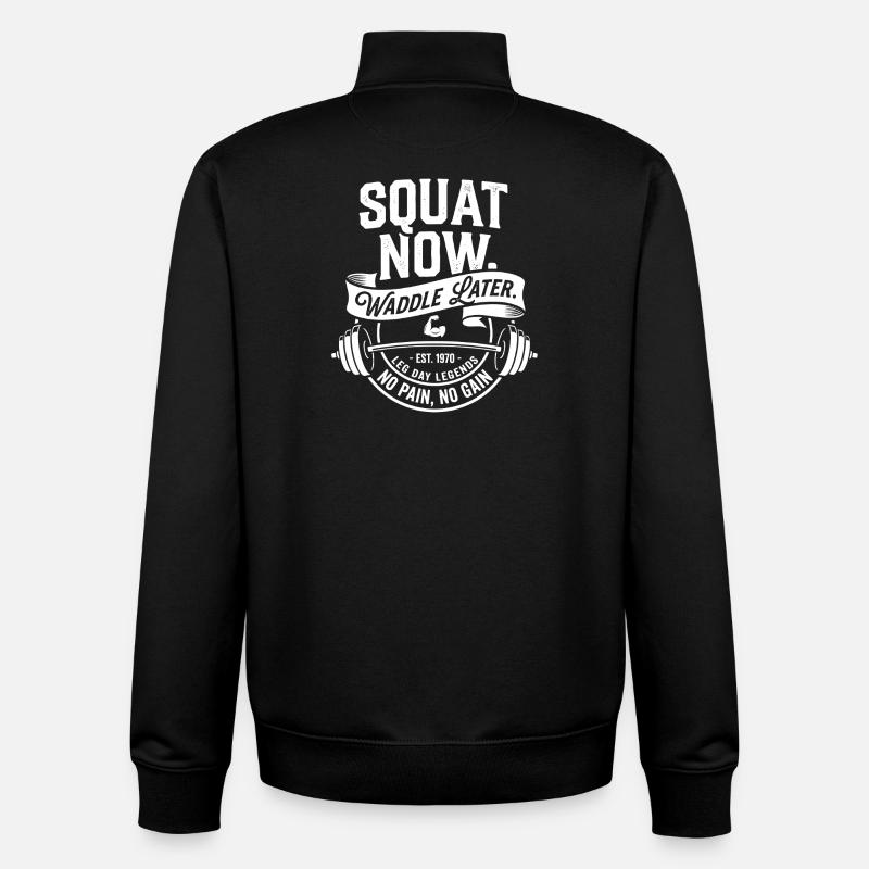 Squat Now Waddle Later - Unisex Organic Zip Sweatshirt von Stanley/Stella - Schwarz