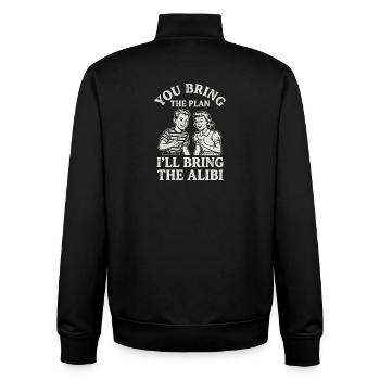 Freunde Humor Shirt für Partner in Crime - Unisex Organic Zip Sweatshirt von Stanley/Stella - Schwarz - Hinten - AI Model Male 185 light (185cm)