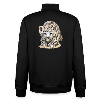 Sia Schneeleopard - Unisex Organic Zip Sweatshirt von Stanley/Stella - Schwarz - Hinten - AI Model Male 185 light (185cm)