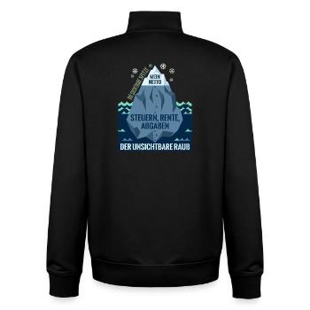 Die Sichtbare Spitze Mein Netto Eisberg Steuern - Unisex Organic Zip Sweatshirt von Stanley/Stella - Schwarz - Hinten - AI Model Male 185 light (185cm)