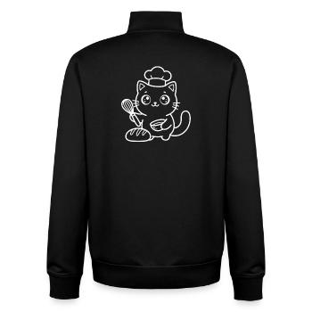 Bäcker Kawaii Katze - Unisex Organic Zip Sweatshirt von Stanley/Stella - Schwarz - Hinten - AI Model Male 185 light (185cm)