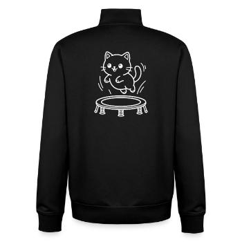 Kawaii Katzen Trampolin - Unisex Organic Zip Sweatshirt von Stanley/Stella - Schwarz - Hinten - AI Model Male 185 light (185cm)