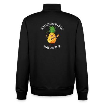 Ananas Rockt Gitarre - kein Bot - Natur pur - Unisex Organic Zip Sweatshirt von Stanley/Stella - Schwarz - Hinten - AI Model Male 185 light (185cm)