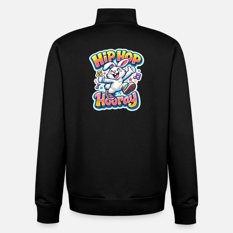 Enfants lapins - Sweat zippé unisexe en coton bio Stanley/Stella - noir