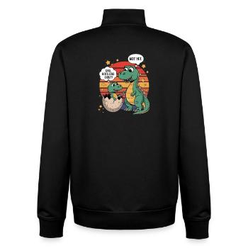  Dinosaurier Humor Mit Gott Existiert Nicht - Unisex Organic Zip Sweatshirt von Stanley/Stella - Schwarz - Hinten - AI Model Male 185 light (185cm)