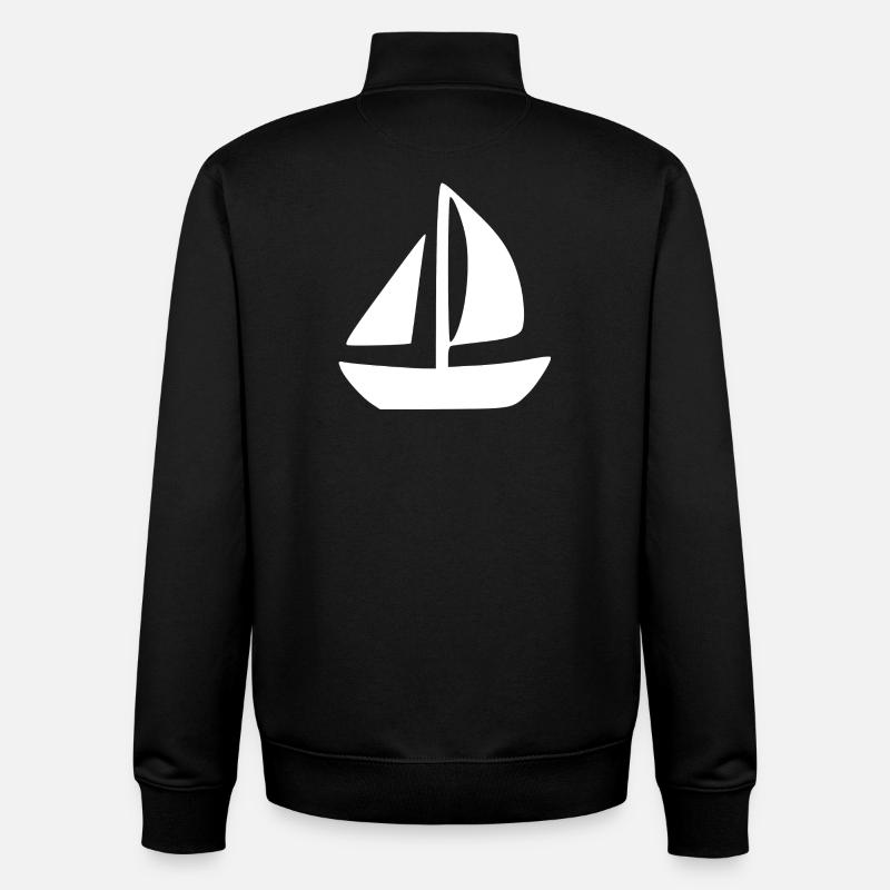 Sailboat Sailing Ship Sailing Gift - Unisex Organic Zip Sweatshirt by Stanley/Stella - black