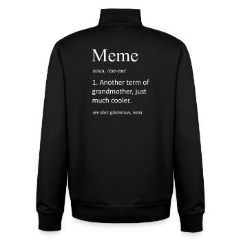 Lustiges Meme Großmutter-Definition Substantiv-Slogan - Unisex Organic Zip Sweatshirt von Stanley/Stella - Schwarz - Hinten - AI Model Male 185 light (185cm)