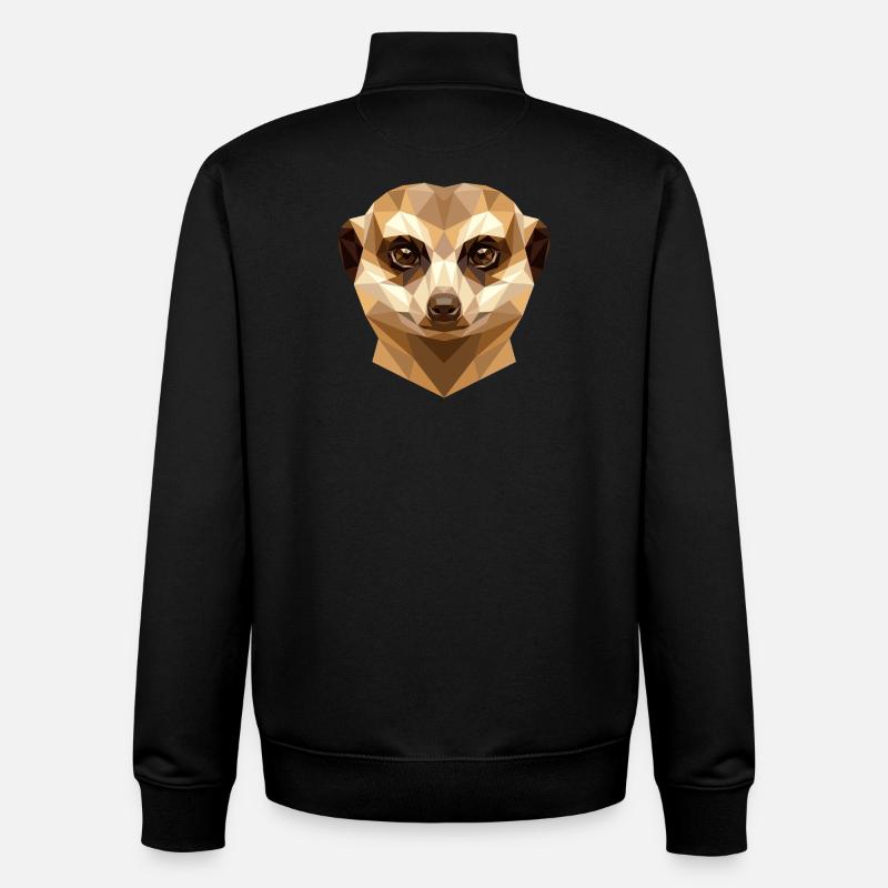 Suricate Suricate Douce Mangouste Suricate - Sweat zippé unisexe en coton bio Stanley/Stella - noir