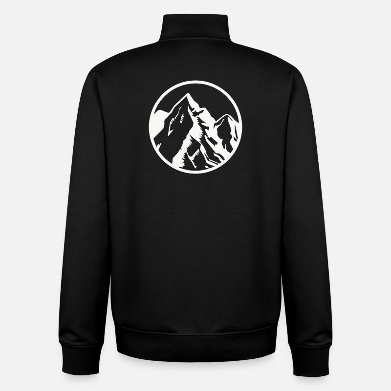 Kreis Berggipfel Berge - Sweat zippé unisexe en coton bio Stanley/Stella - noir