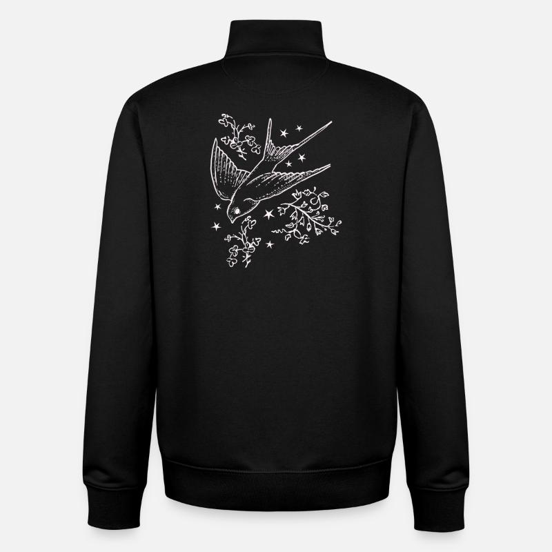 Schwalbenflug im Sternenflug - Unisex Organic Zip Sweatshirt von Stanley/Stella - Schwarz