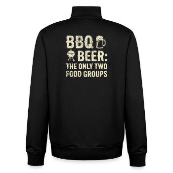 BBQ Shirt, Hoodie für Grillmeister und Grillfans - Unisex Organic Zip Sweatshirt von Stanley/Stella - Schwarz - Hinten - AI Model Male 185 light (185cm)