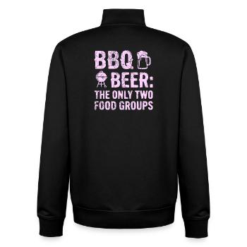 BBQ Shirt, hoodie, geschenkidee für Grillmeister - Unisex Organic Zip Sweatshirt von Stanley/Stella - Schwarz - Hinten - AI Model Male 185 light (185cm)