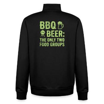 BBQ Shirt, hoodie, geschenkidee für Grillmeister - Unisex Organic Zip Sweatshirt von Stanley/Stella - Schwarz - Hinten - AI Model Male 185 light (185cm)