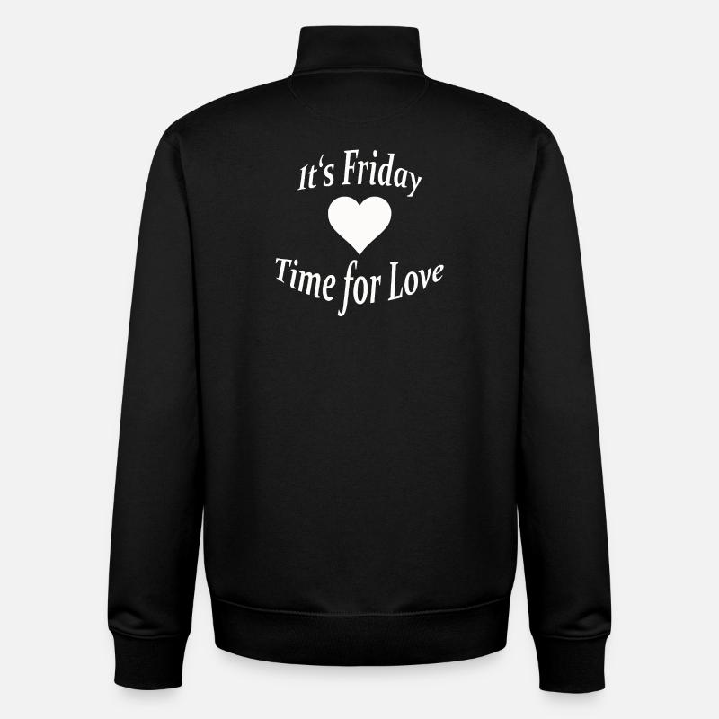 VENDREDI - TEMPS POUR L’AMOUR - Sweat zippé unisexe en coton bio Stanley/Stella - noir