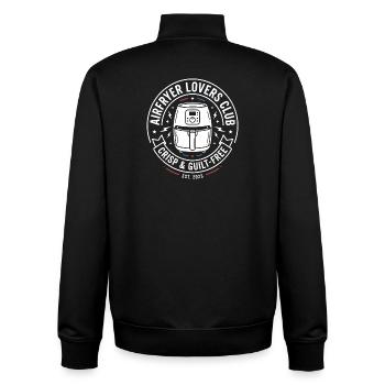 Airfryer Lovers Club Crisp Guilt Free - Unisex Organic Zip Sweatshirt von Stanley/Stella - Schwarz - Hinten - AI Model Male 185 light (185cm)