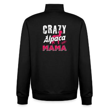 Crazy Alpaca Mama Funny Alpaca Lover Design - Unisex Organic Zip Sweatshirt von Stanley/Stella - Schwarz - Hinten - AI Model Male 185 light (185cm)