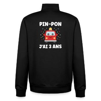3 Jahre - Unisex Organic Zip Sweatshirt von Stanley/Stella - Schwarz - Hinten - AI Model Male 185 light (185cm)