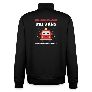 3 Jahre - Unisex Organic Zip Sweatshirt von Stanley/Stella - Schwarz - Hinten - AI Model Male 185 light (185cm)