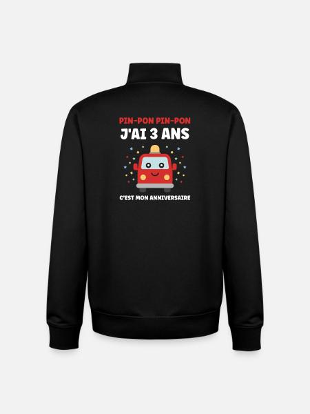 3 ans - Sweat zippé unisexe en coton bio Stanley/Stella - noir