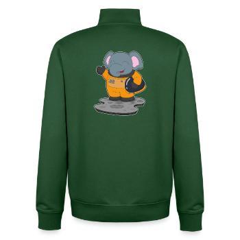 Astronaute éléphant spatial - Sweat zippé unisexe en coton bio Stanley/Stella - vert bouteille - Dos - AI Model Male 185 dark (185cm)