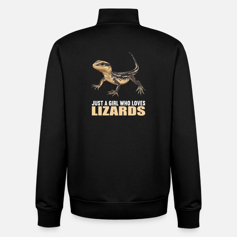 Lézard des lézards - Sweat zippé unisexe en coton bio Stanley/Stella - noir
