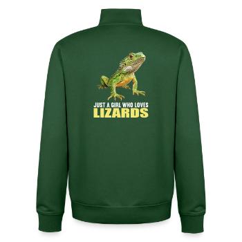 Lizards Lizard - Unisex Organic Zip Sweatshirt by Stanley/Stella - bottle green - Back - AI Model Male 185 dark (185cm)