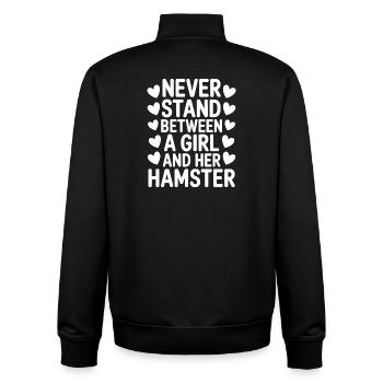 Hamster Sprüche Hamster Lustiges Hamster Geschenk  - Unisex Organic Zip Sweatshirt von Stanley/Stella - Schwarz - Hinten - AI Model Male 185 light (185cm)