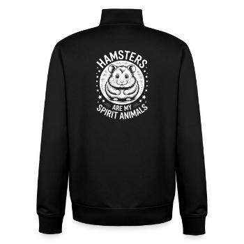 Hamster Sprüche Hamster Lustiges Hamster Geschenk  - Unisex Organic Zip Sweatshirt von Stanley/Stella - Schwarz - Hinten - AI Model Male 185 light (185cm)