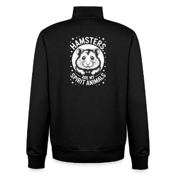 Hamster Sprüche Hamster Lustiges Hamster Geschenk  - Unisex Organic Zip Sweatshirt von Stanley/Stella - Schwarz - Hinten - AI Model Male 185 light (185cm)
