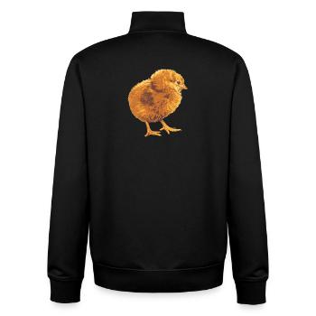 Fans de poulets - - Coq - Poussins - Sweat zippé unisexe en coton bio Stanley/Stella - noir - Dos - AI Model Male 185 light (185cm)