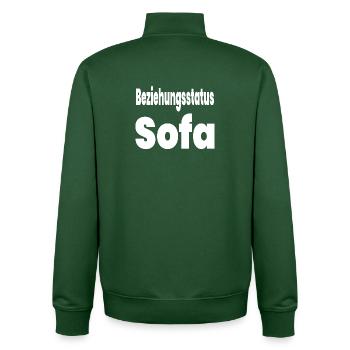 sofa - Unisex Organic Zip Sweatshirt by Stanley/Stella - bottle green - Back - AI Model Male 185 dark (185cm)