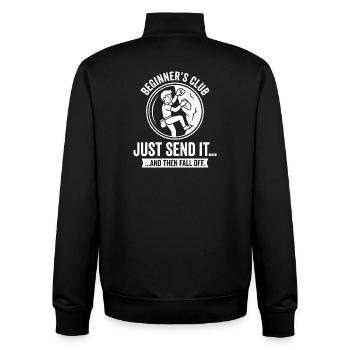 Beginner's Club Just Send It - Unisex Organic Zip Sweatshirt by Stanley/Stella - black - Back - AI Model Male 185 light (185cm)
