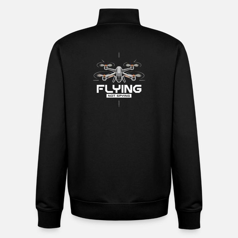 Drones fly no spying technology - Unisex Organic Zip Sweatshirt by Stanley/Stella - black