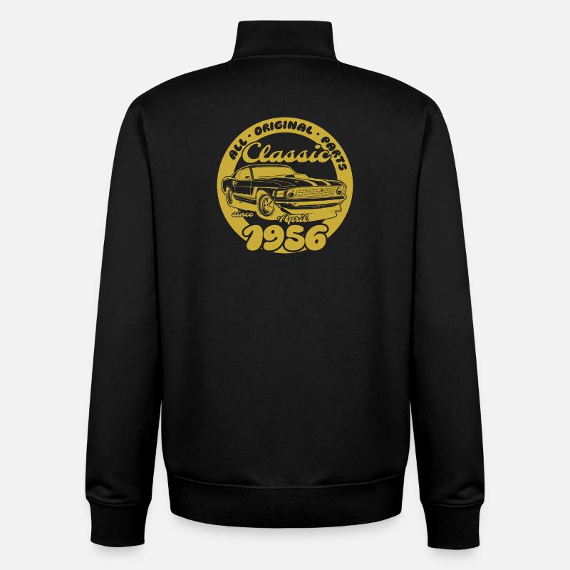 70e anniversaire - Classic Musclecar 04/1956 - Sweat zippé unisexe en coton bio Stanley/Stella - noir