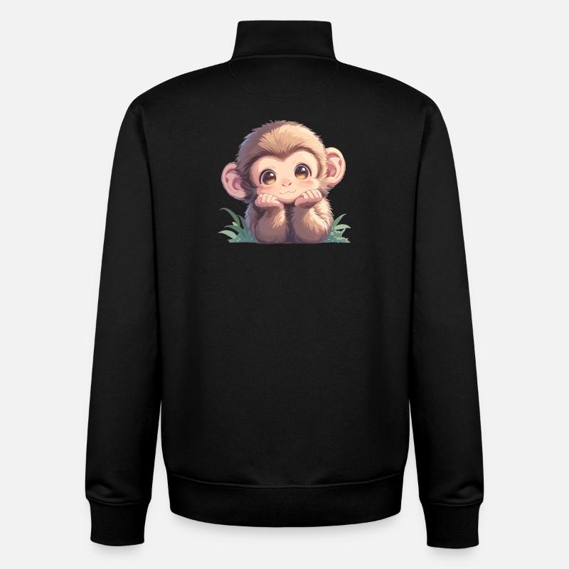 Macaque Macaque - Sweat zippé unisexe en coton bio Stanley/Stella - noir