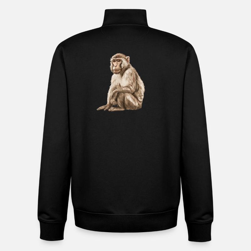 Macaque Macaque - Unisex Organic Zip Sweatshirt by Stanley/Stella - black