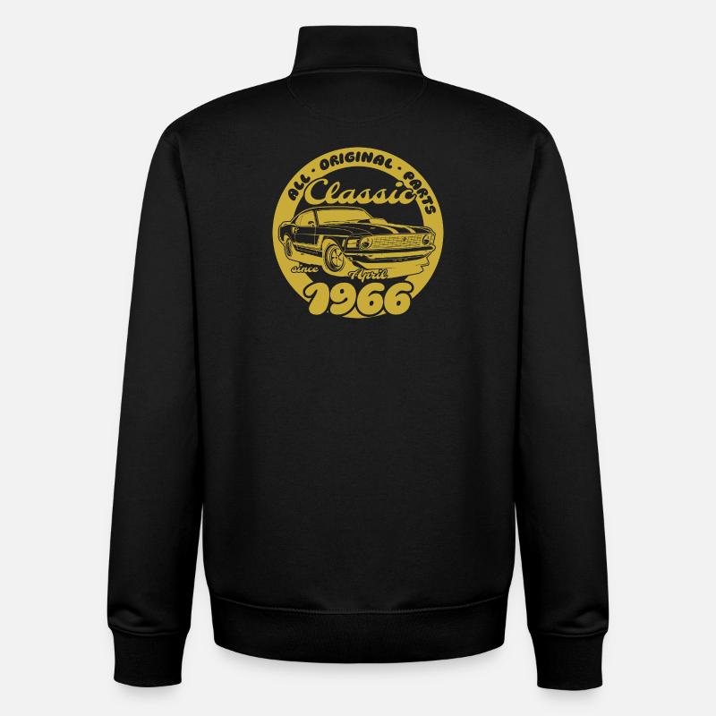 60e anniversaire - Muscle Car Classique 04/1966 - Sweat zippé unisexe en coton bio Stanley/Stella - noir