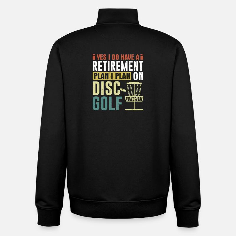 Cadeaux de disc golf Disc Golf - Sweat zippé unisexe en coton bio Stanley/Stella - noir