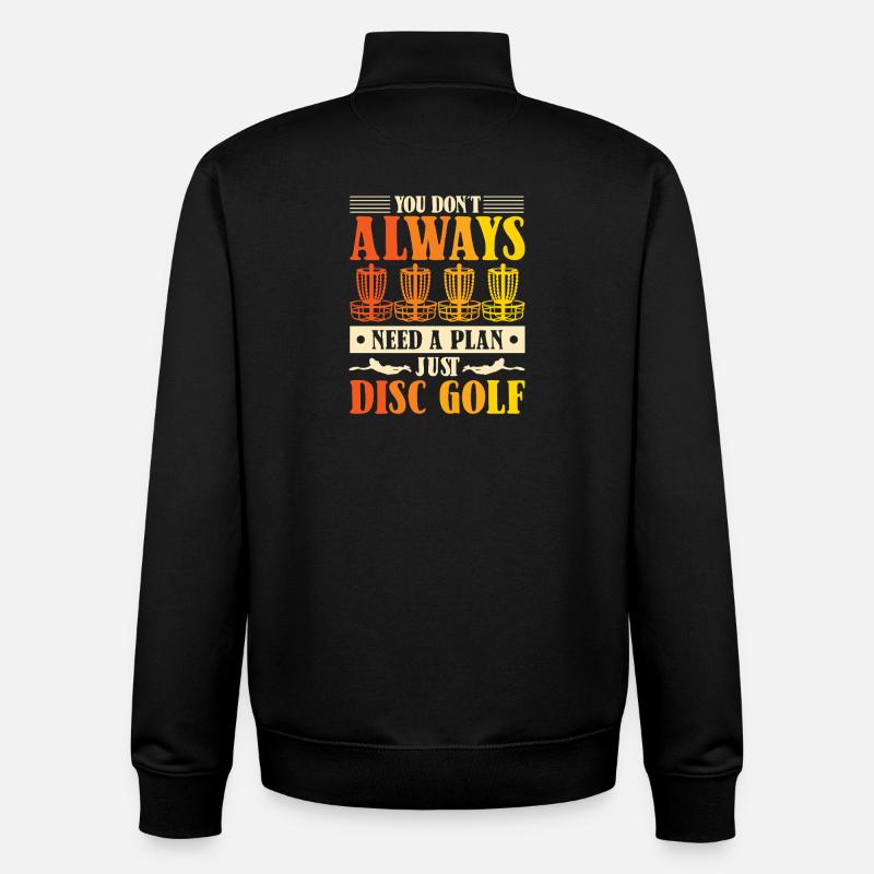 Cadeaux de disc golf Disc Golf - Sweat zippé unisexe en coton bio Stanley/Stella - noir