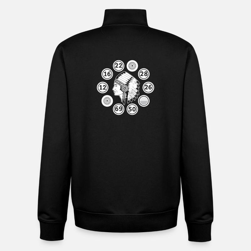 Bingo Player Indians Bingo - Unisex Organic Zip Sweatshirt by Stanley/Stella - black