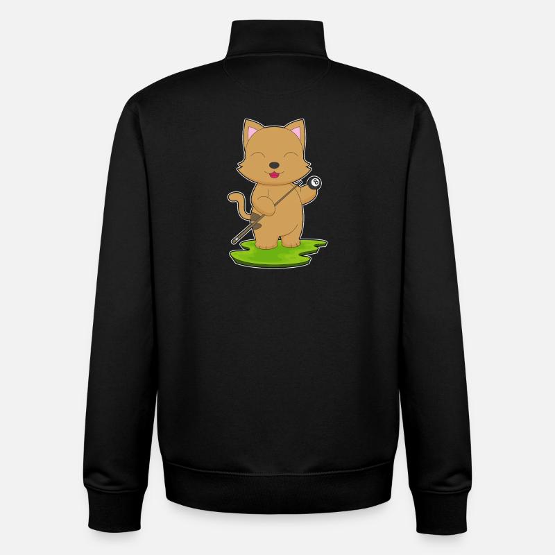 Katze Billiard Queue Sport - Unisex Organic Zip Sweatshirt von Stanley/Stella - Schwarz