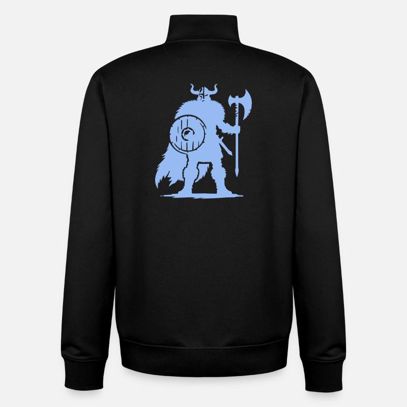 Wikinger Krieger mit Axt und Schild - Unisex Organic Zip Sweatshirt von Stanley/Stella - Schwarz