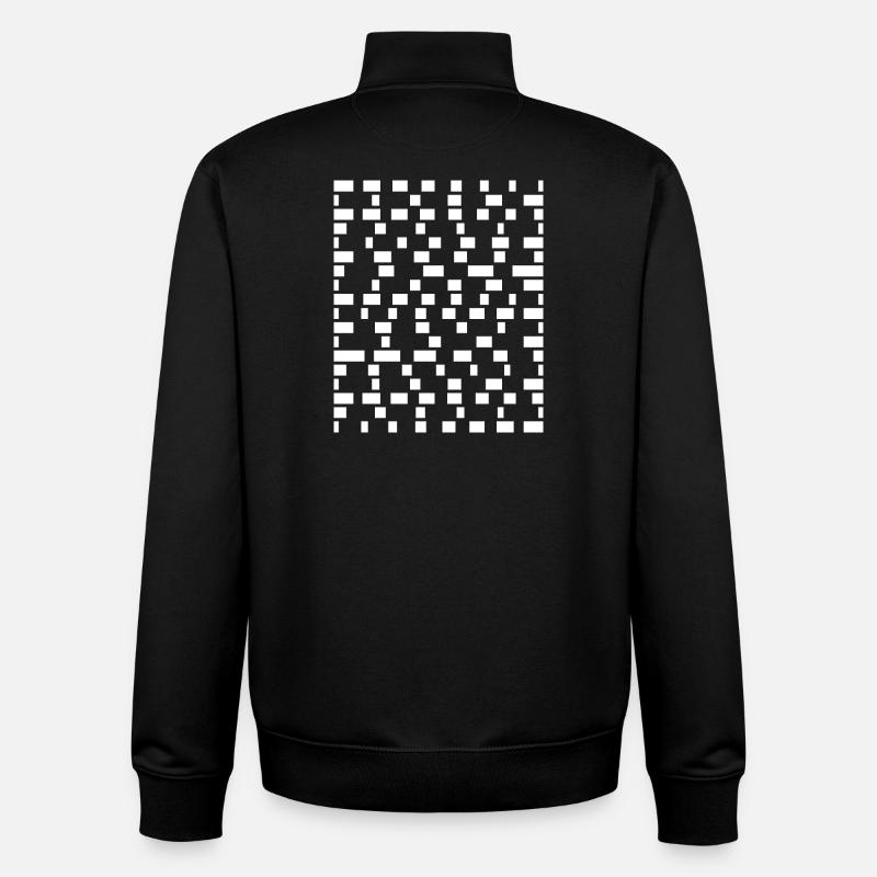 Grille de pixels monochrome - Sweat zippé unisexe en coton bio Stanley/Stella - noir