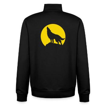 Moon Silhouette Wolf Howl - Unisex Organic Zip Sweatshirt by Stanley/Stella - black - Back - AI Model Male 185 light (185cm)