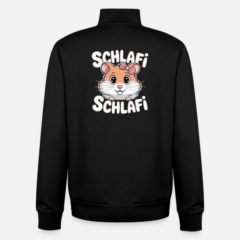 Schlafi Schlafi Hamster Design - Sweat zippé unisexe en coton bio Stanley/Stella - noir