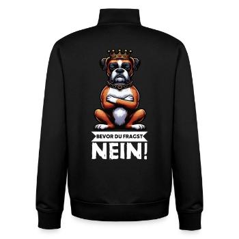 Before you ask No Boxer Boxer Holder Boxer Dog - Unisex Organic Zip Sweatshirt by Stanley/Stella - black - Back - AI Model Male 185 light (185cm)
