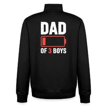 Vater Von Drei Jungs Akku Motiv - Unisex Organic Zip Sweatshirt von Stanley/Stella - Schwarz - Hinten - AI Model Male 185 light (185cm)