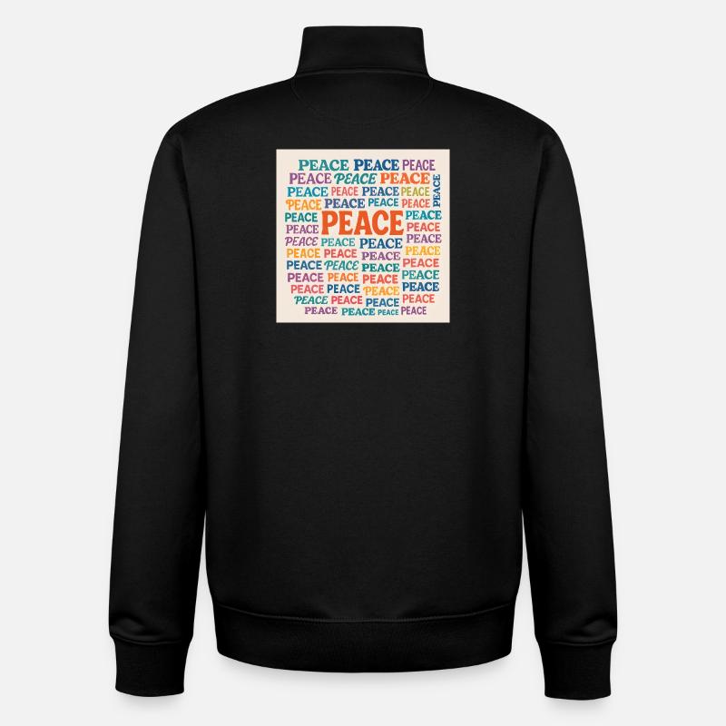 Peace Mosaic Farb-Typo Muster - Unisex Organic Zip Sweatshirt von Stanley/Stella - Schwarz