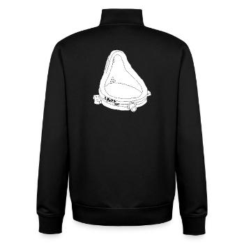 Duchamp-Brunnen-Urinalkunst lustige Linien-Skizze - Unisex Organic Zip Sweatshirt von Stanley/Stella - Schwarz - Hinten - AI Model Male 185 light (185cm)