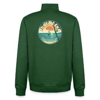 Explorez Punta Cana en République dominicaine - Sweat zippé unisexe en coton bio Stanley/Stella - vert bouteille - Dos - AI Model Male 185 dark (185cm)